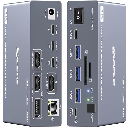 Usb C To Hdmi - Switch KVM USB-C per 3 Monitor