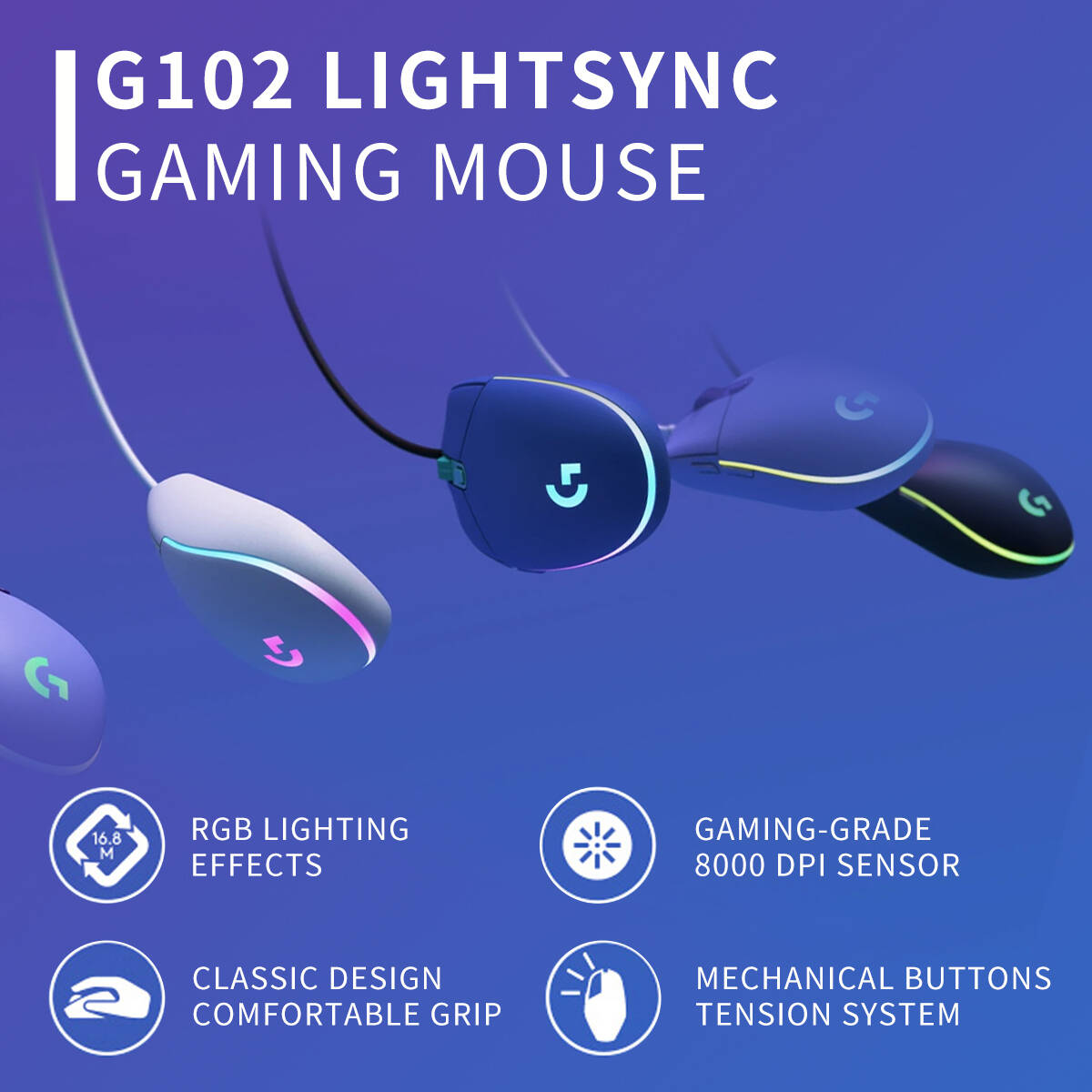 Mouse da Gaming Cablato RGB Lo - Logitech Mouse G203 recensione e prezzo